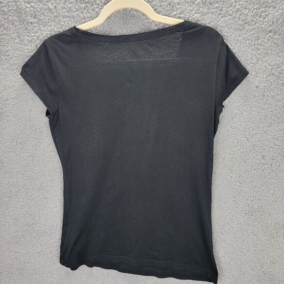 NY & Co Womens T-shirt Tee Top Small Feeling Fierce Black Rhinestones Graphic - Picture 6 of 8